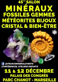 45ème Salon MinéralEvent Marseille - Minéraux, Fossiles, Gemmes, Bijoux, Cristal & Bien-être