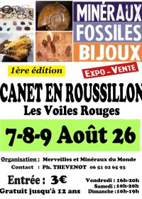 Salon des minéraux, fossiles et bijoux de Canet en Roussillon