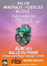 Salon minéraux, fossiles, bijoux de créateur.