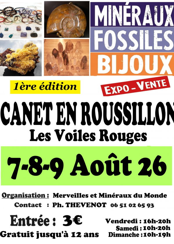 Salon des minéraux, fossiles et bijoux de Canet en Roussillon