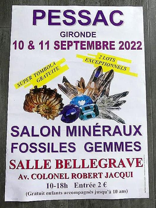 26 ème Salon Minéraux, Fossiles et Gemmes de Pessac