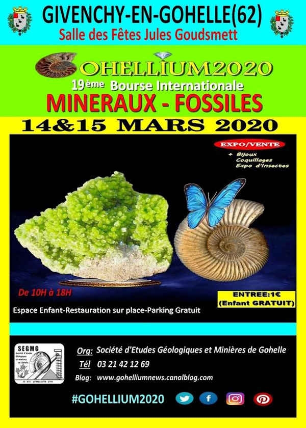 19ème Bourse Internationale Minéraux Fossiles Gohellium 2020