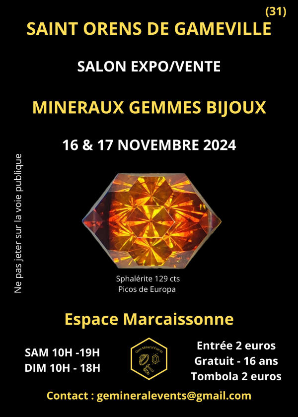 1er Salon des Minéraux, Gemmes & Bijoux à Saint Orens de Gameville