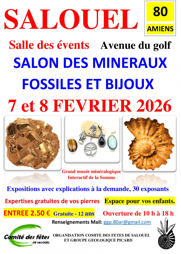 Salon des Minéraux, Fossiles, Bijoux de Salouel