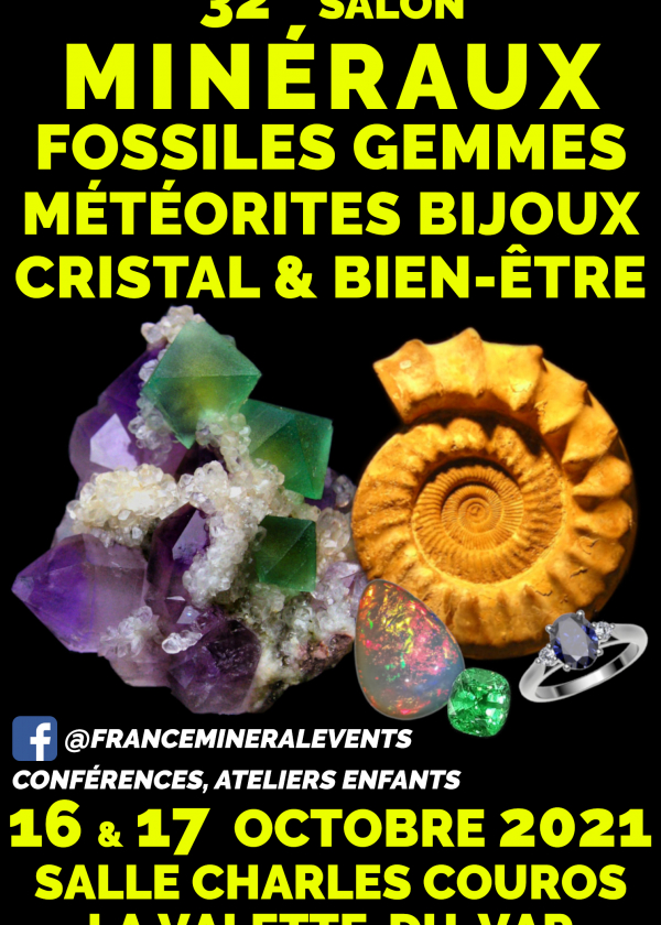 32ème Salon MinéralEvent La Valette-du-Var - Minéraux, Fossiles, Cristal & Bien-être, Gemmes, Bijoux