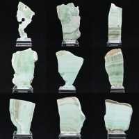 Pierre d’Aragonite verte naturelle en tranche
