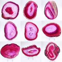 Tranche polie d’agate rose teinté Tranche polie d’agate rose teinté