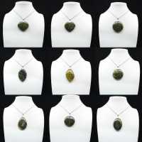 Pendentif Rond en opale verte