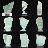 Pierre d’Aragonite verte naturelle en tranche