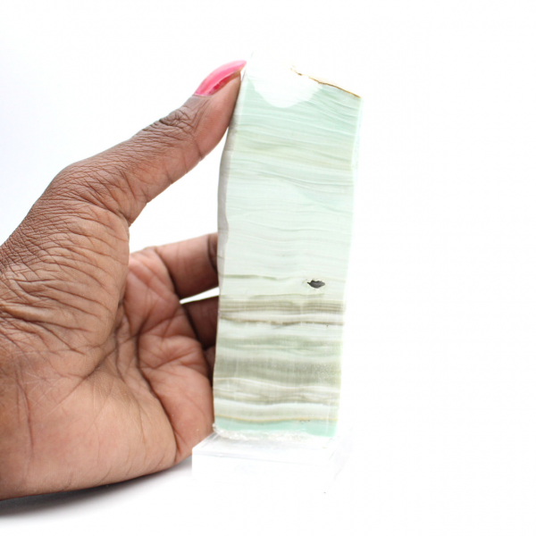 Pierre d’Aragonite verte idéale pour collection