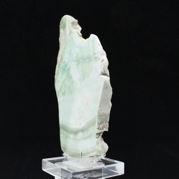 Tranche en pierre d’Aragonite verte authentique et polie