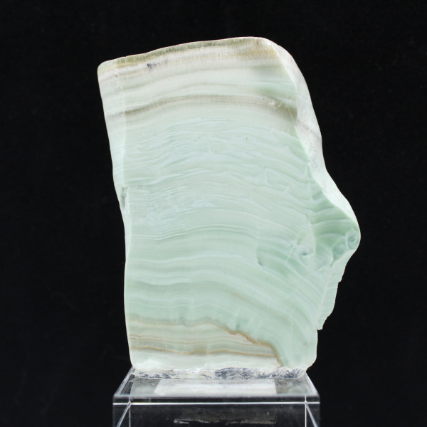 Tranche polie d’Aragonite verte minéral brut de qualité