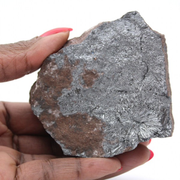 Pyrolusite Cristallisée sur Matrice, Minéral Maroc