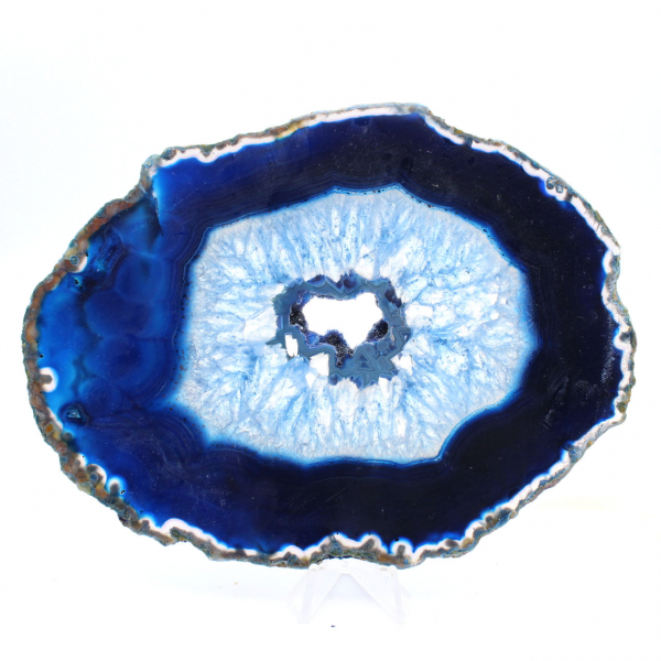 Agate bleue du Brésil en tranche fine et décorative