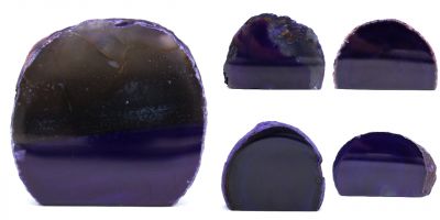 Agate polie violette épaisse à base sciée Brésil collection janvier 2022