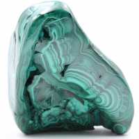 Bloc en malachite poli