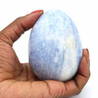 Oeuf minéral en calcite bleue