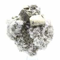 Pyrite sur gangue avec calcite et quartz