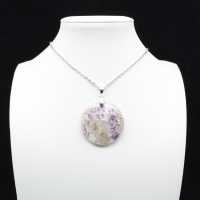 Pendentif Rond en Lépidolite