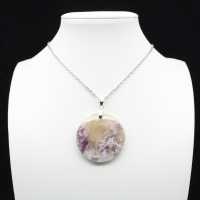 Pendentif Rond en Lépidolite