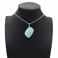 Pendentif amazonite en forme de flamme