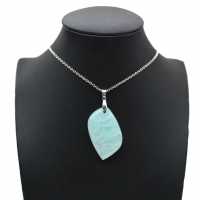 Pendentif amazonite en forme de flamme