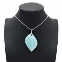 Pendentif amazonite en forme de flamme