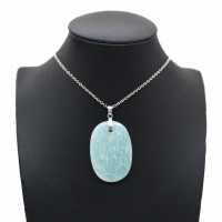 Pendentif amazonite de forme ovale