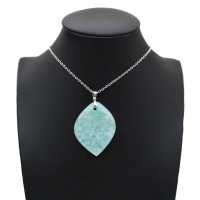 Pendentif amazonite en forme de flamme