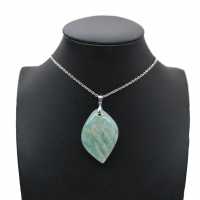 Pendentif amazonite en forme de flamme