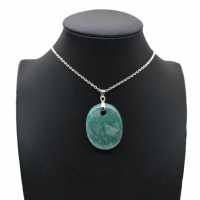 Pendentif amazonite de forme ovale