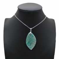 Pendentif amazonite en forme de flamme