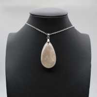 Pendentif goutte en agate fleur