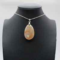 Pendentif goutte en agate fleur