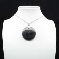 Pendentif rond en labradorite