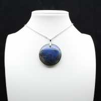 Pendentif rond en labradorite