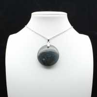 Pendentif rond en labradorite