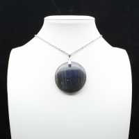 Pendentif rond en labradorite