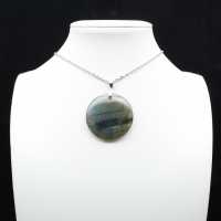 Pendentif rond en labradorite