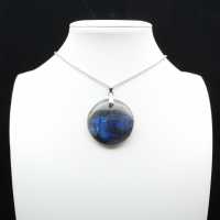 Pendentif rond en labradorite
