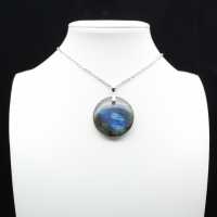 Pendentif rond en labradorite