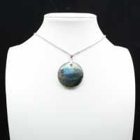 Pendentif rond en labradorite