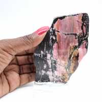 Tranche en pierre de Rhodonite authentique