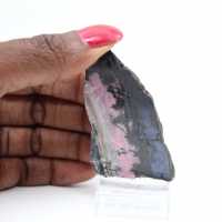 Tranche en pierre de Rhodonite authentique