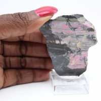 Tranche en pierre de Rhodonite authentique