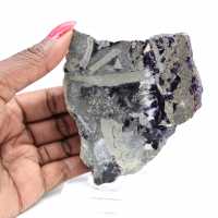 Tranche en pierre de Fluorite Pyrite polie