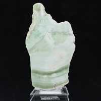 Tranche en pierre d’Aragonite verte authentique et polie