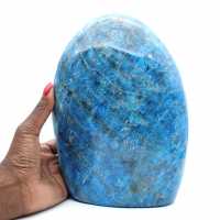 Grande Apatite polie, spécimen décoratif, pierre naturelle de Madagascar