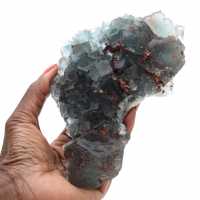 Spécimen brut de Fluorite : Pierre verte du Maroc sur roche