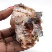 Cristaux de Fluorite brute : Pièce du Maroc sur gangue Cristaux de Fluorite brute : Pièce du Maroc sur gangue